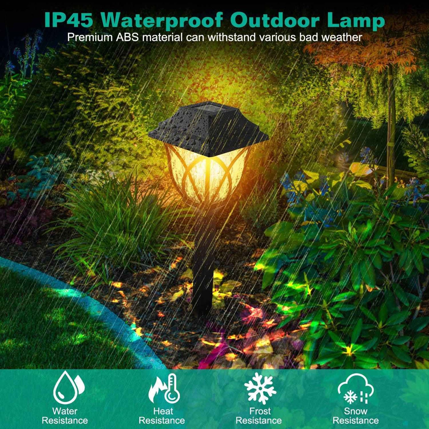 6Pack Solar Powered Stake Light Outdoor Decorative Landscape Lamp IP45 Waterproof Auto On Off Outdoor Light For Pathway Garden Yard Patio