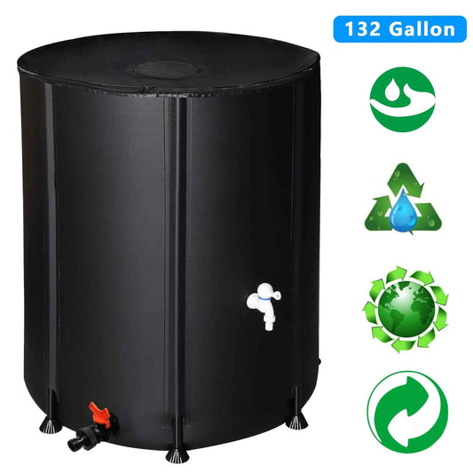 132gal Black PVC Foldable Rain Bucket