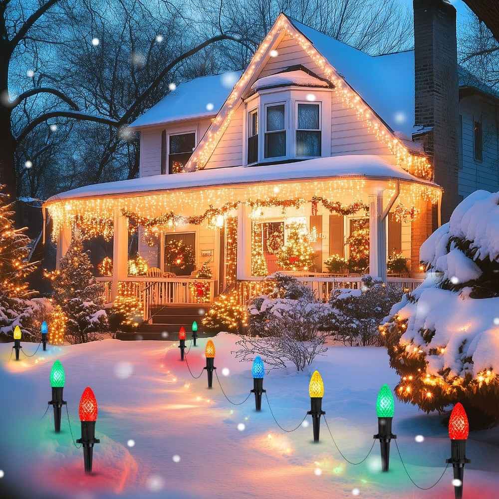 Christmas Solar C9 Strawberry Floor Plug Lights 20pcs