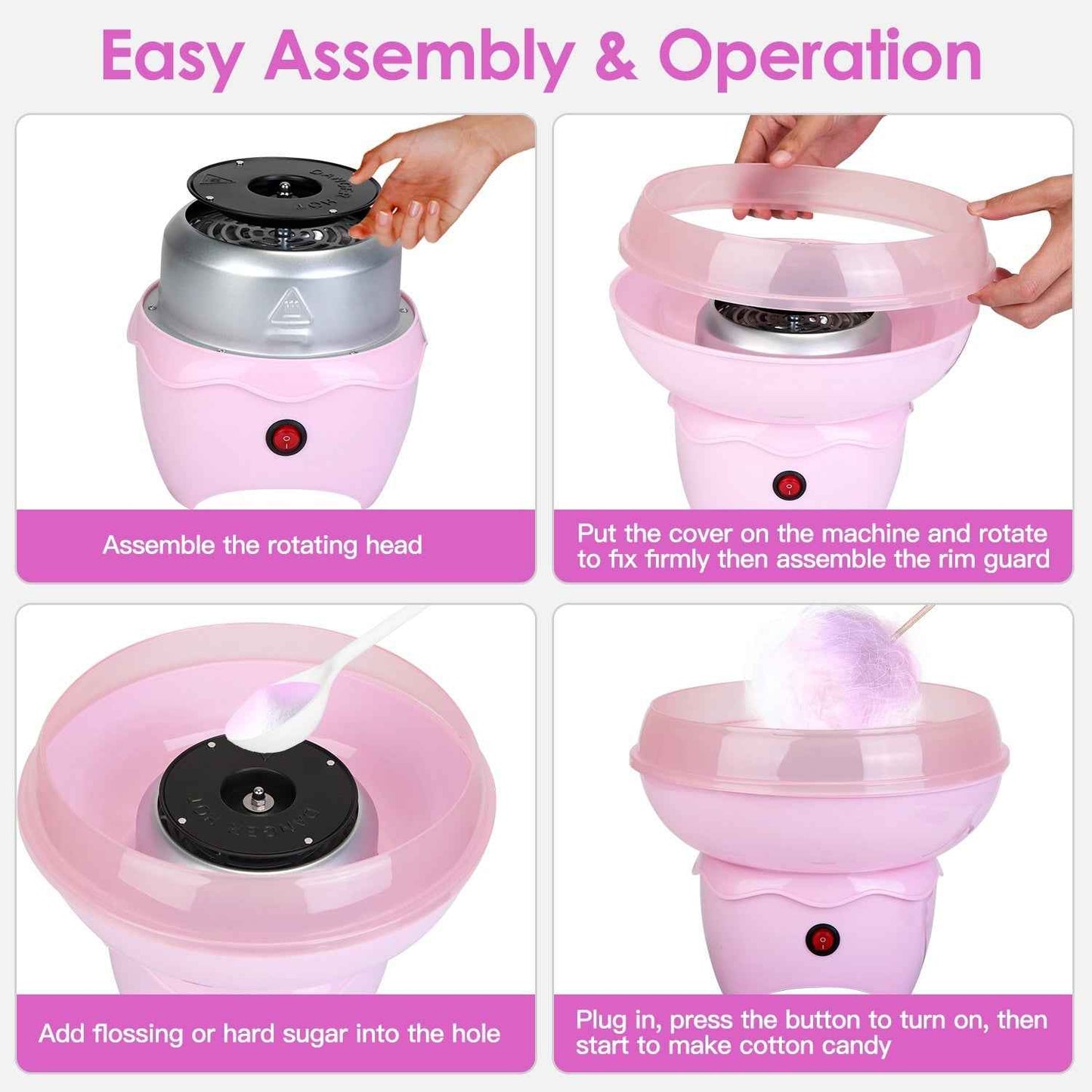 1Pc Cotton Candy Maker Portable Cotton Candy Machine Electric Cotton Candy Express For Kids Christmas Gift Birthday