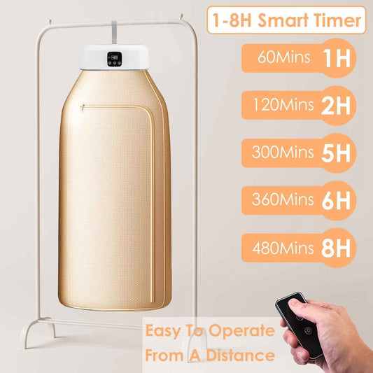 1Pc Portable Clothes Dryer Mini Dryer Foldable Dryer Machine With Timer UV Sterilization 2 Drying Modes Remote Control For Apartment Dorm RV Travel Home