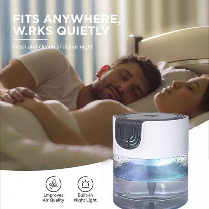 Air Purifier -Air Washer With LED Night ColorfulLight, For Home And Office., Small Essential Oil Aroma Diffuser For Smoke, Pets
