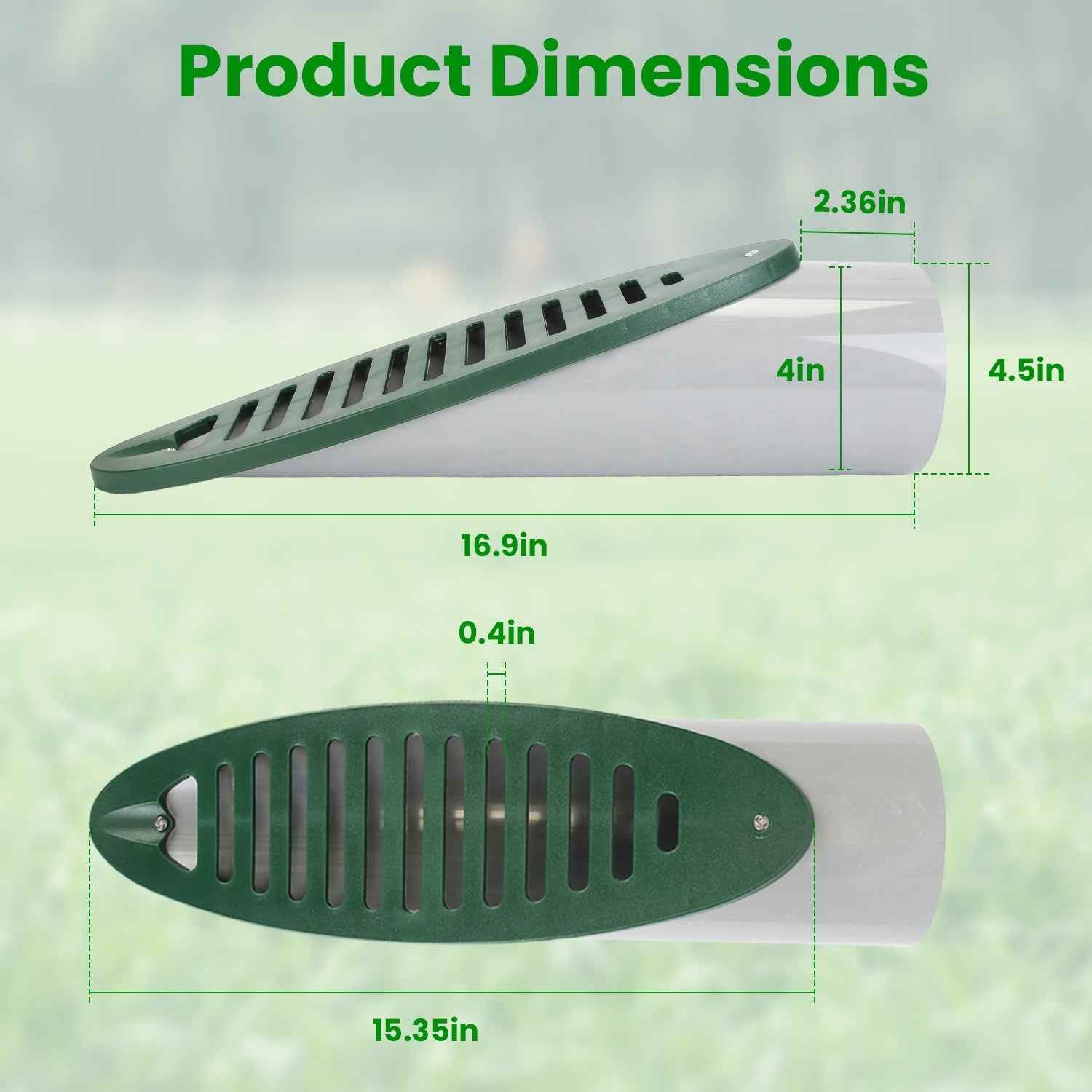 1Pc 4Inch Green Angled Yard Drainage Pipe With Sloped Grate Yard Drain Emitter For Sump Discharge Downspout Extensions Inlet Outlet Yard Drain Compatible With 4in Connections
