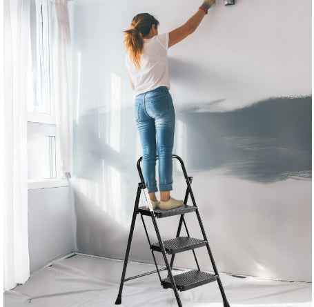 Household Portable 3-layer Step Ladder, With Safety Buckle Stable And Safe