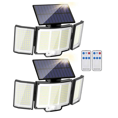 Waterproof Solar Outdoor Light Street Light 348LED 3 Side Adjustable Strap Remote Control