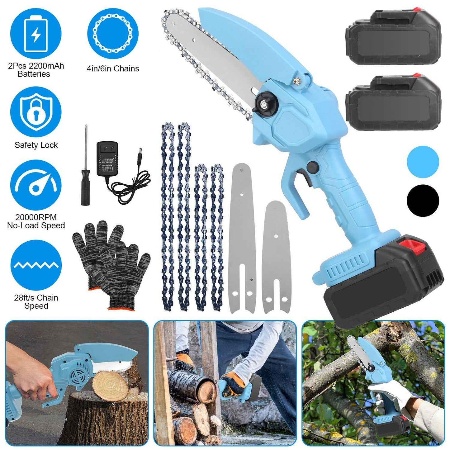 Mini 4-inch And 6-inch Chain Saws