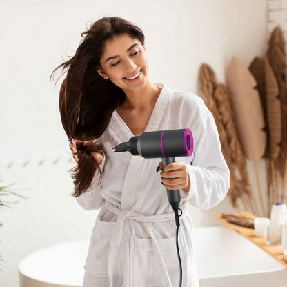 1Pc 1800W Hair Dryer Portable Compact Hair Blow Dryer With Cool Warm Hot Wind With Diffuser Concentrator Comb Nozzle ALCI Plug Overheat Protection For Women Man Straight Curly Hair