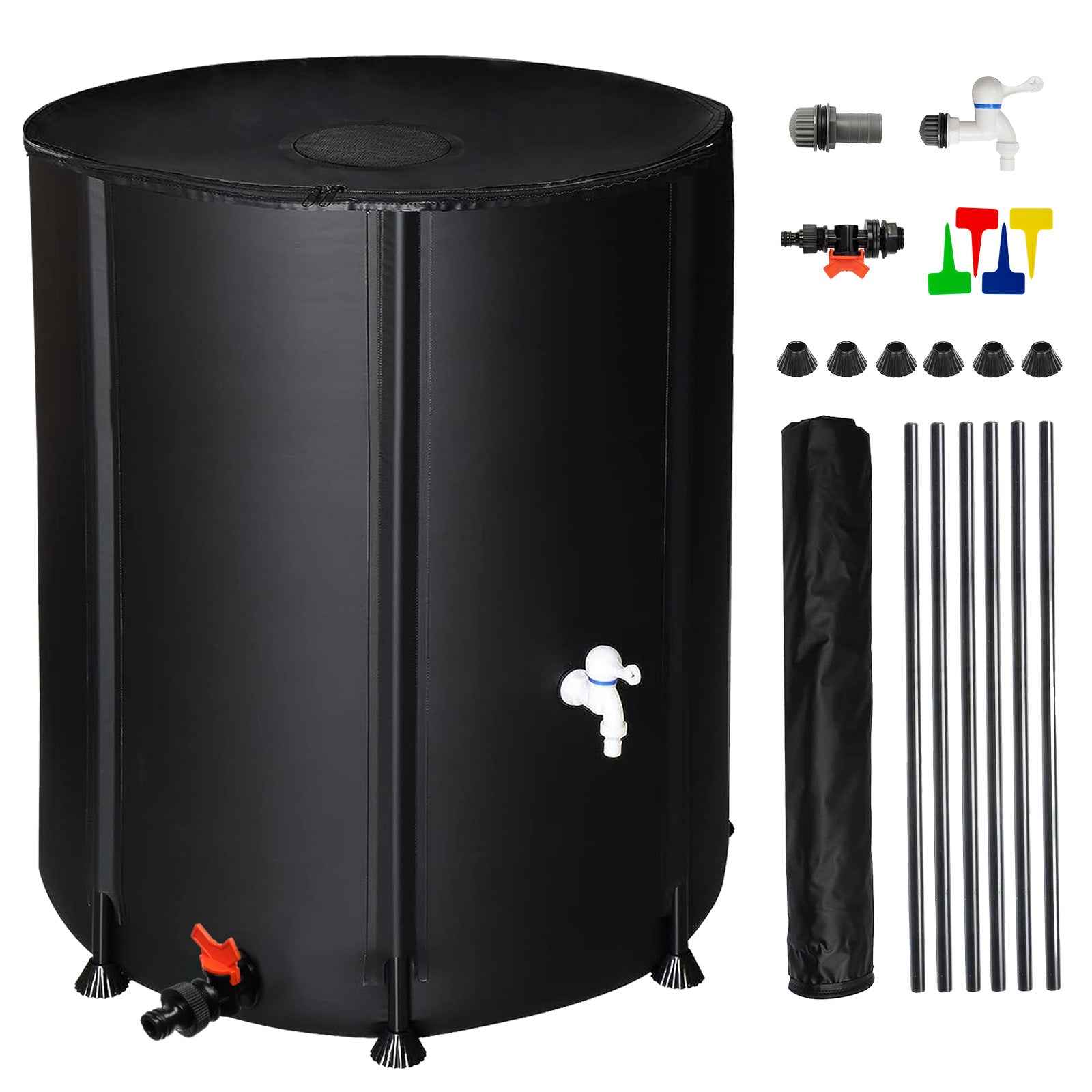 132gal Black PVC Foldable Rain Bucket
