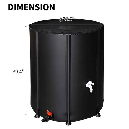132gal Black PVC Foldable Rain Bucket