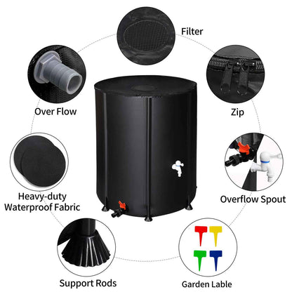 132gal Black PVC Foldable Rain Bucket
