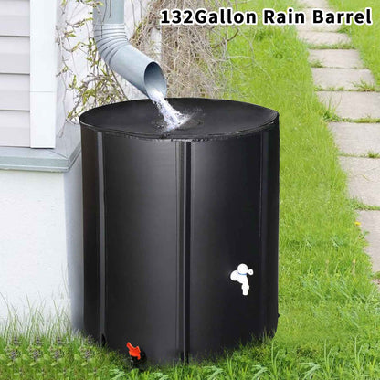 132gal Black PVC Foldable Rain Bucket