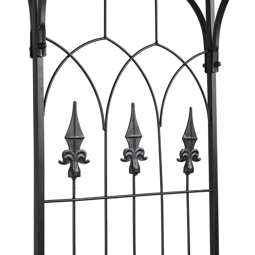 7.1ft Black Flat Top Wrought Iron, Courtyard Iron Arch