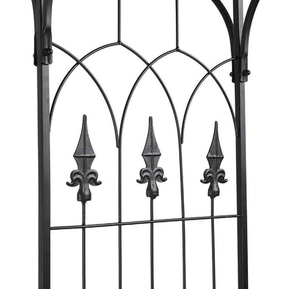 7.1ft Black Flat Top Wrought Iron, Courtyard Iron Arch