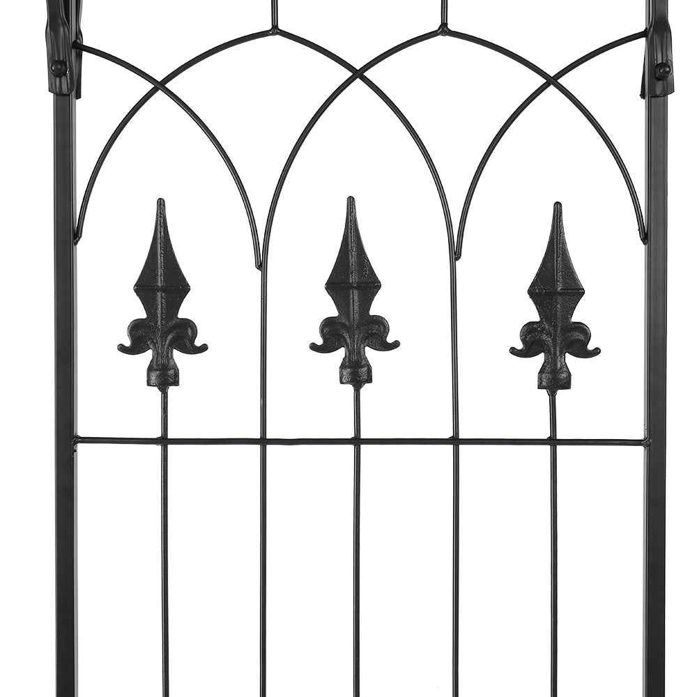 7.1ft Black Flat Top Wrought Iron, Courtyard Iron Arch