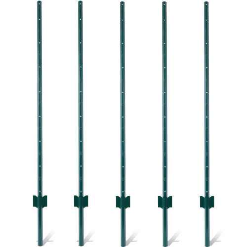 Fence Posts 3Feet - 10Pack, Heavy Duty Metal Fence Post With U-Channel, Steel Fence U-Post For Holding Garden Wire Fence, Corner Anchor Posts Etc.