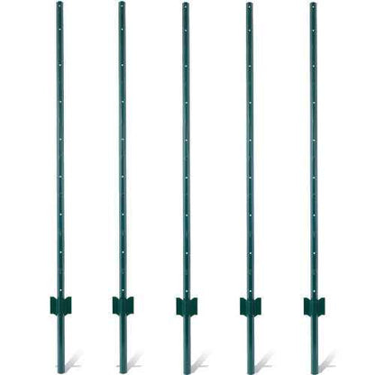 Fence Posts 3Feet - 10Pack, Heavy Duty Metal Fence Post With U-Channel, Steel Fence U-Post For Holding Garden Wire Fence, Corner Anchor Posts Etc.