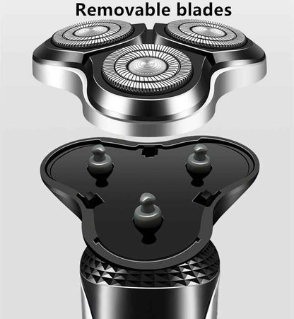 Electric Shaver Mens Razor Rotary Waterproof Pop-Up Beard Trimmer Wet Dry Cordless Nose Hair Cutting Barber Shaving Machine