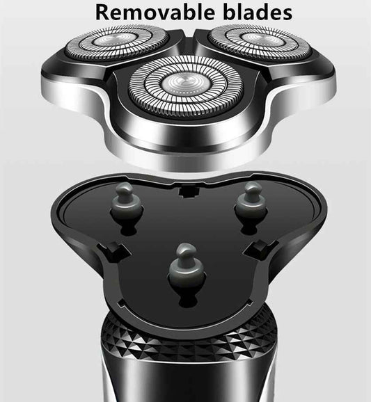 Electric Shaver Mens Razor Rotary Waterproof Pop-Up Beard Trimmer Wet Dry Cordless Nose Hair Cutting Barber Shaving Machine