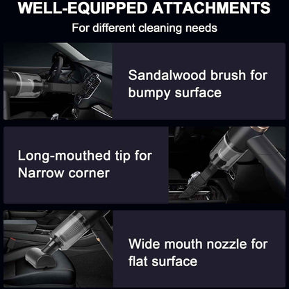 Vacuum Cleaner And Air Duster For Cars, Homes, Offices And Pets, High-power, Multi-nozzle Handheld Car Vacuum Cleaner.