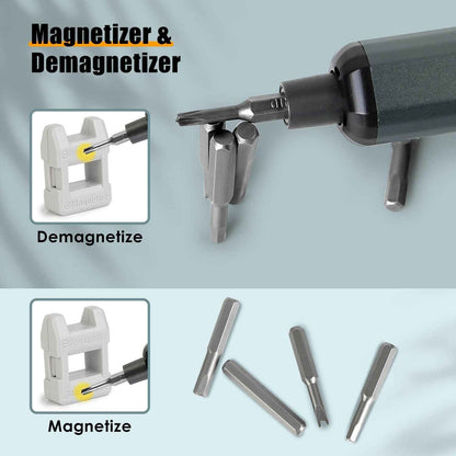 1Set 70 In 1 3.7V Mini Electric Screwdriver Kit Rechargeable Magnetic Repair Tool Kit With 5 Torque Settings 64 S2 Precision Bits 4 LED Lights For Phone Camera Laptop Watch Repair