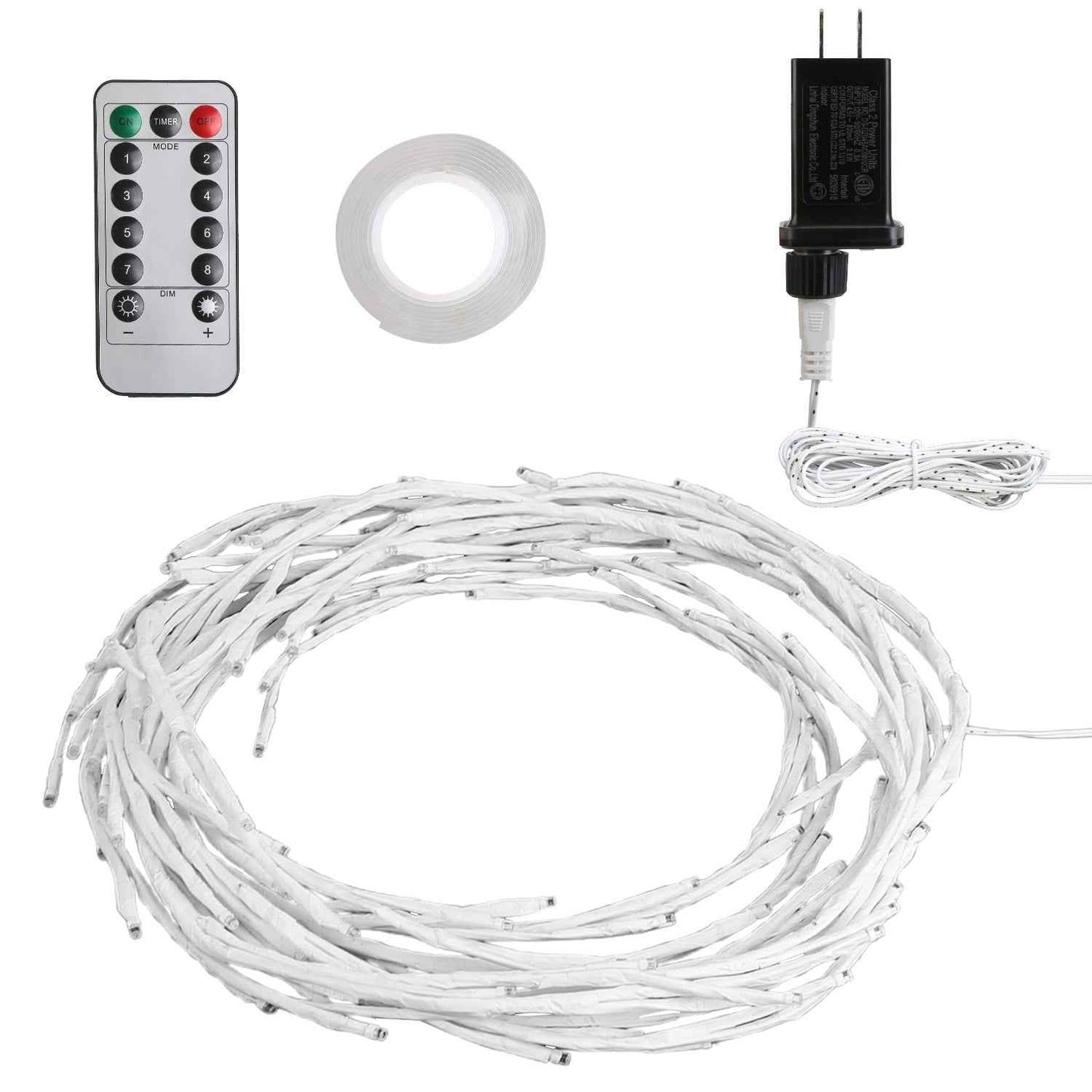 1Pc 7.87FT Lighted Birch Garland Lighted Twig Vine Lights 144LED Birch Garland With Lights String Light With Timer 8 Modes IP45 Waterproof For Christmas Fireplace Home Decoration