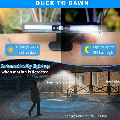 1 Pack Of Solar Outdoor Sensor Lights - IP65 Waterproof, 10,000 Lumens High Brightness, Auto Switching, Can Be Clipped, Wall Mounted, Suitable For Camping, Garage, Garden, Commercial Lighting