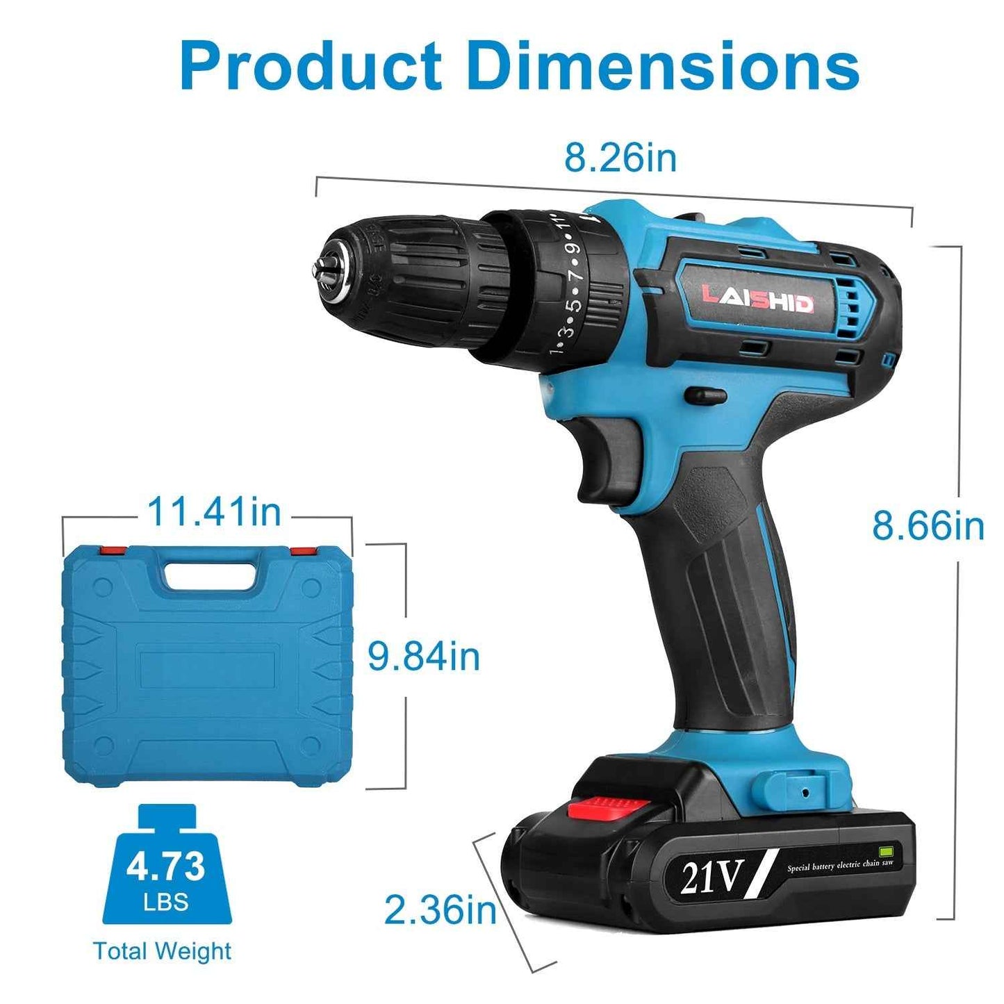 1Pack Cordless Drill Set With 2Pcs 21V Batteries And Charger 2 Variable Speeds Keyless Chuck 265lnLbs 25 And 3 Torque Positions Included 24Pcs Drill Bits For Home Car Repair Handmade
