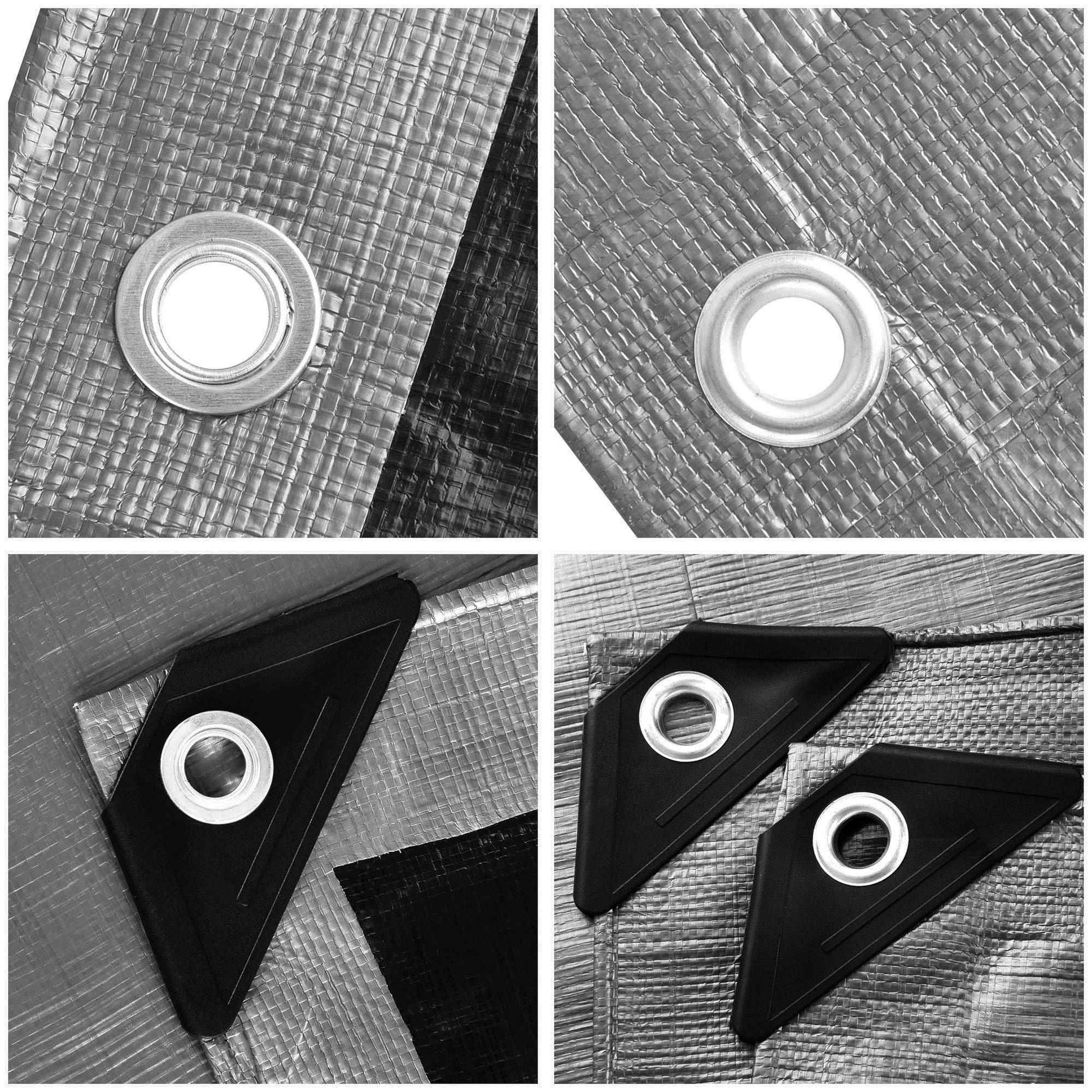 9x12ft Heavy Duty Poly Tarp Silver Black