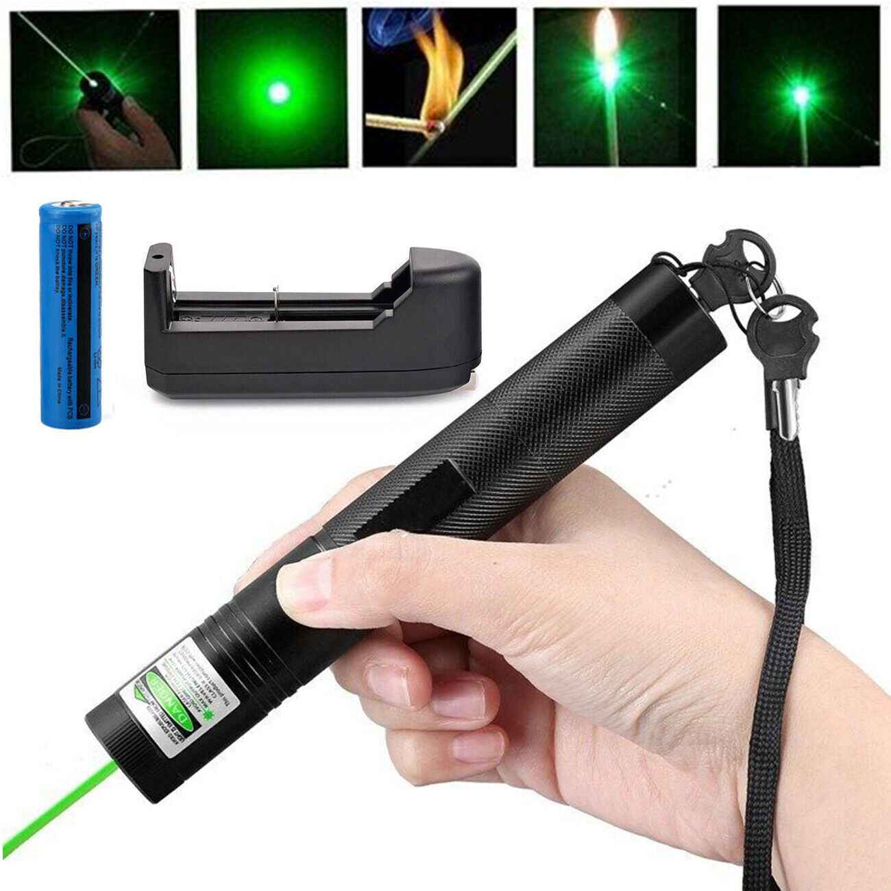 9900Mile Strong Green Laser Pointer Pen Light Visible Beam Lazer AAA Torch 532nm USB Rechargeable Flashlight