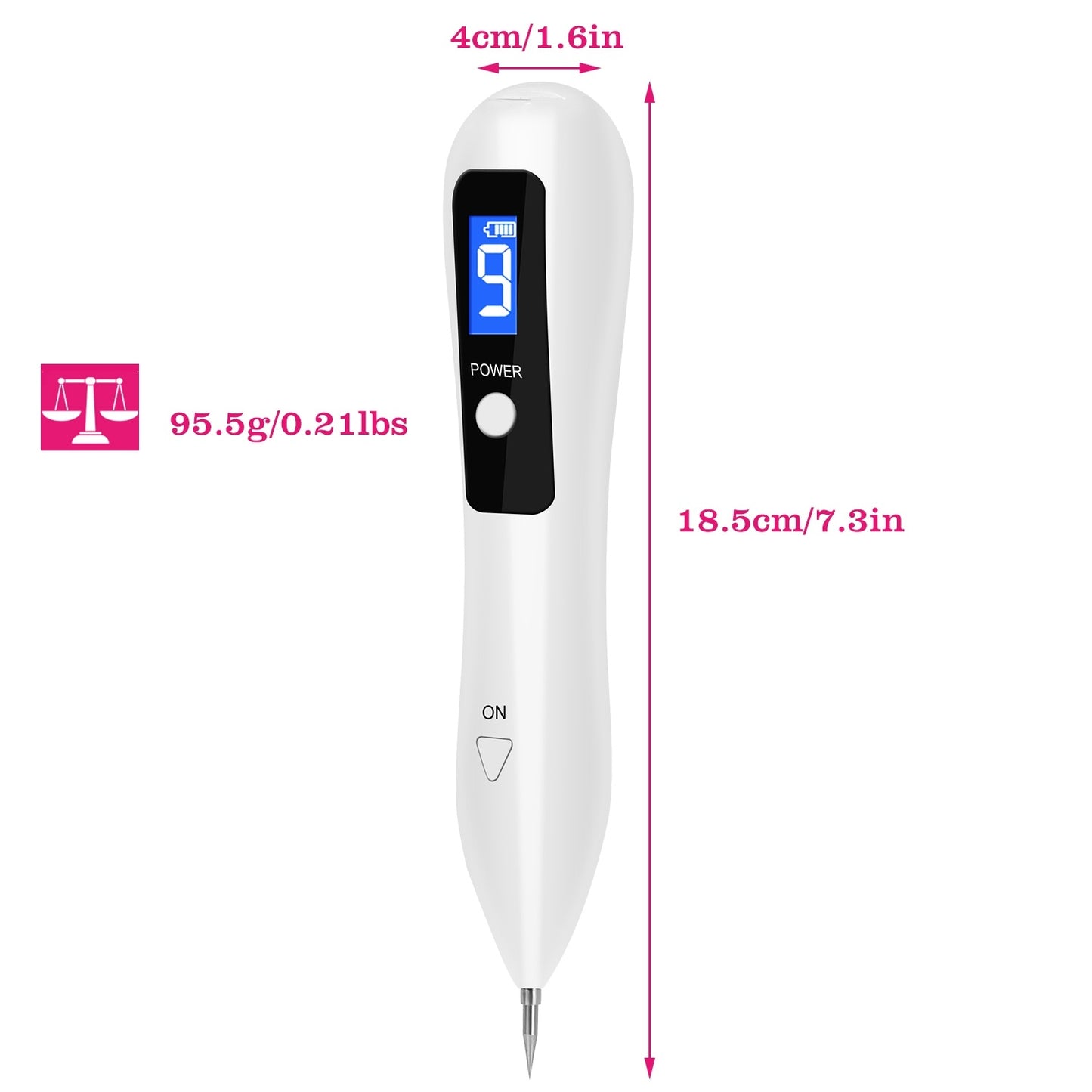 1Pc Skin Tag Repair Kit Portable Beauty Equipment Multi-Level With Home Usage USB Charging LCD Level Adjustable 6 Replaceable Needles - ISHQ gadgets