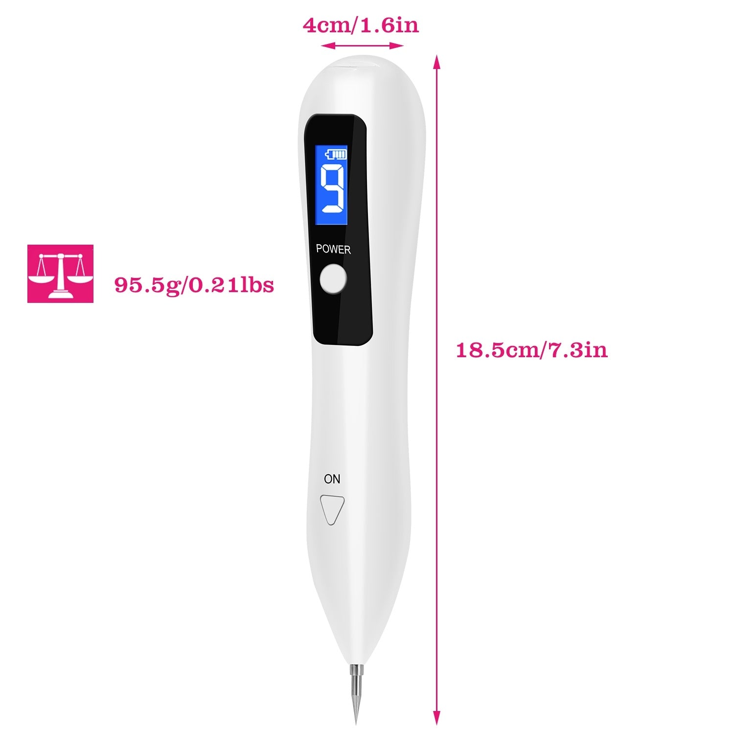 1Pc Skin Tag Repair Kit Portable Beauty Equipment Multi-Level With Home Usage USB Charging LCD Level Adjustable 6 Replaceable Needles - ISHQ gadgets