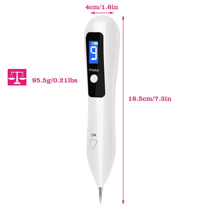 1Pc Skin Tag Repair Kit Portable Beauty Equipment Multi-Level With Home Usage USB Charging LCD Level Adjustable 6 Replaceable Needles - ISHQ gadgets