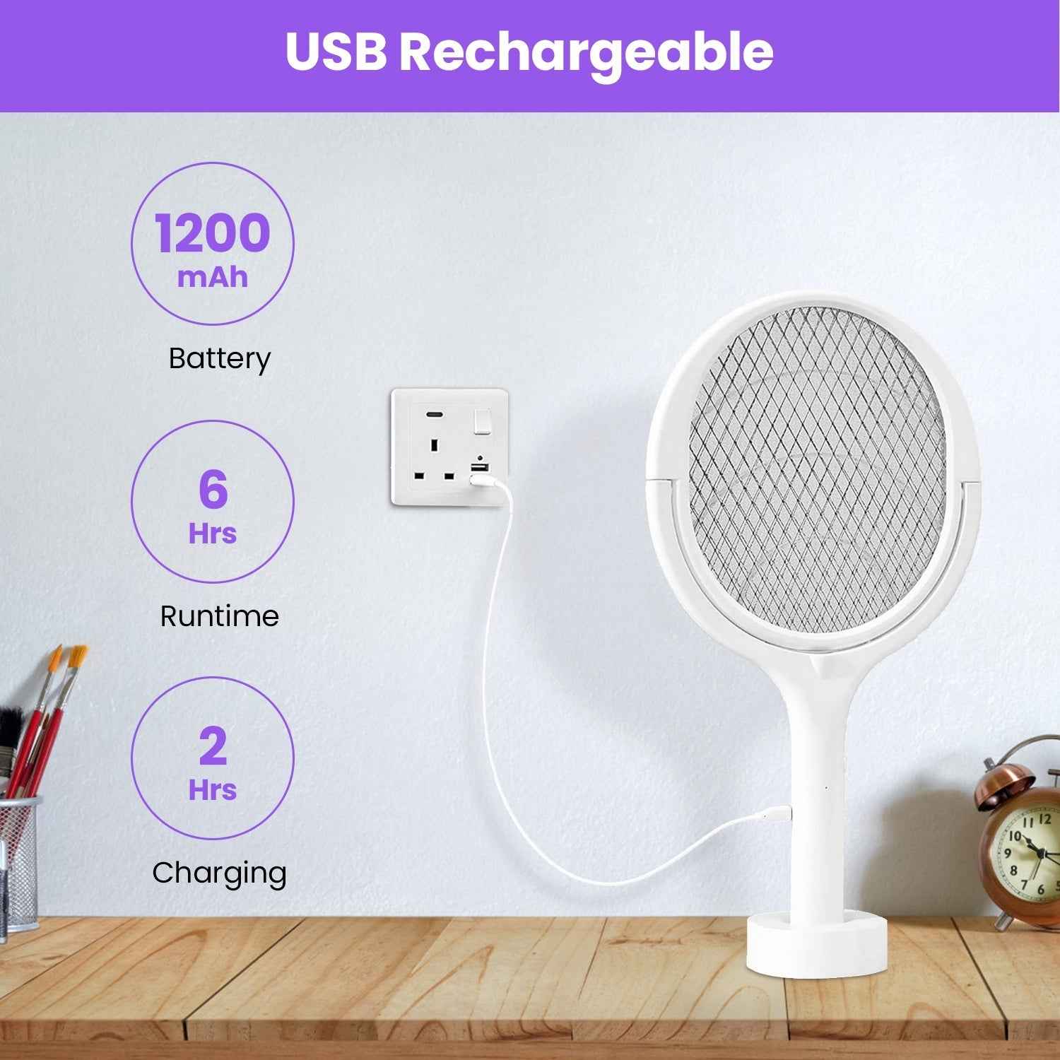 3 In 1 Electric Bug Zapper Racket 90Degree Rotating Bug Zapper Wand Indoor Outdoor Handheld Mosquito Swatter With Telescopic Extension Wand