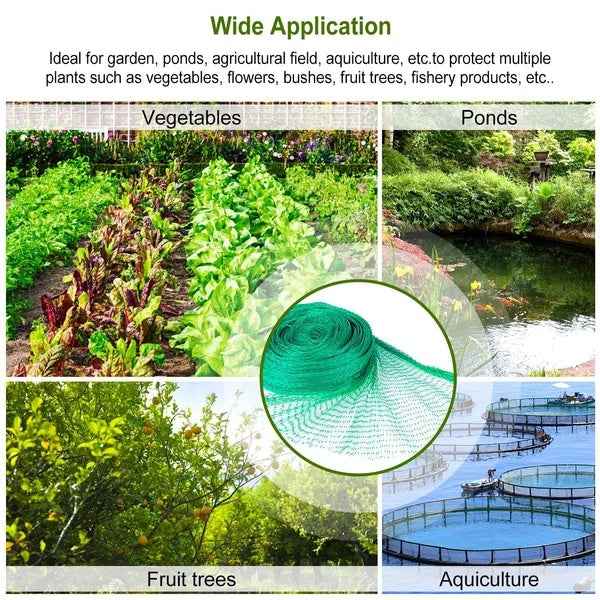 13 X 33ft Garden Netting Heavy Duty PE Anti Bird Netting Plants Fruits Tree Vegetables Protection Netting Net