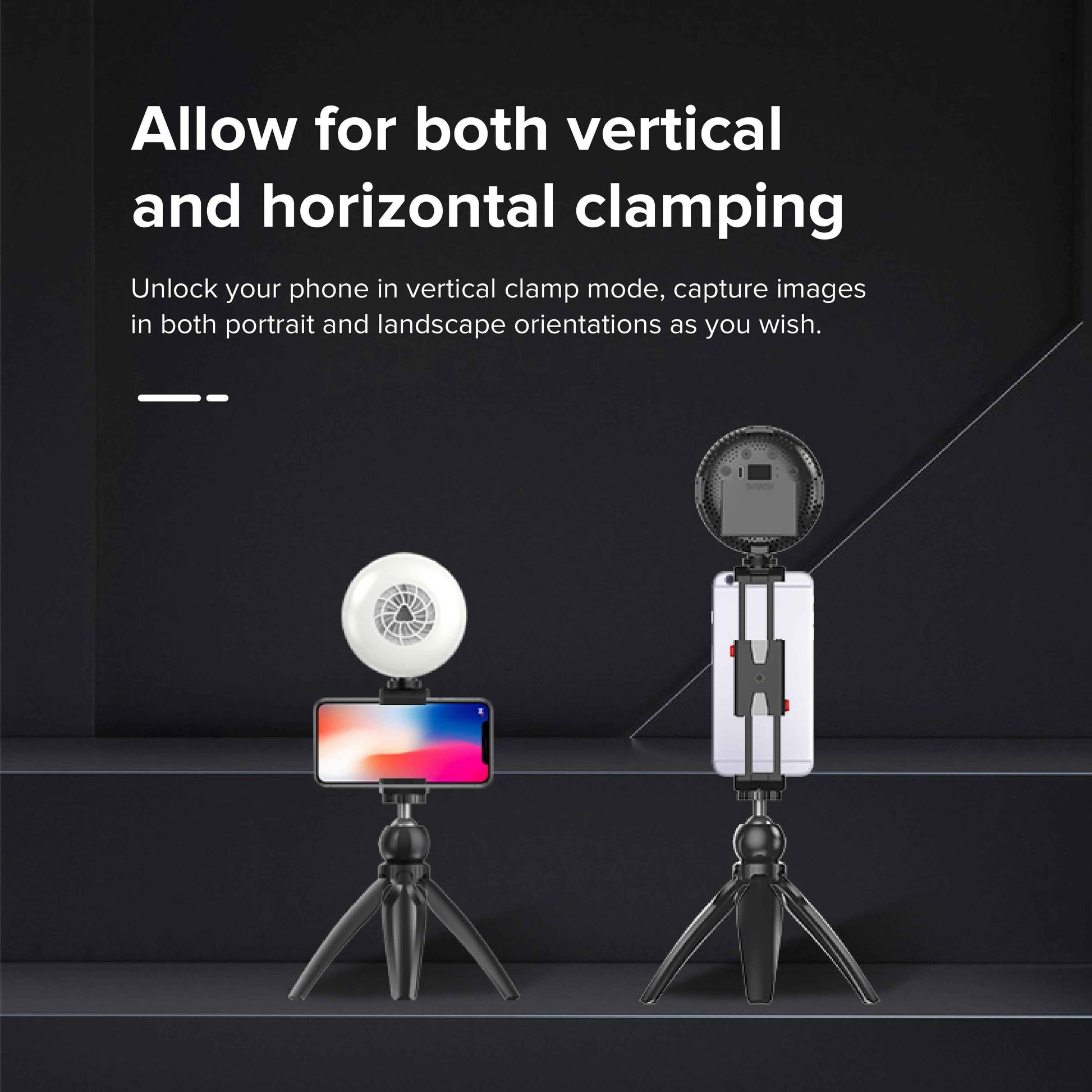 SANSI Portable Rechargeable Fill Light, 8.6W Selfie & Video Light With 9 Color Temperatures & 5 Brightness Levels For Phone, Camera, Laptop, Makeup, Video Calls, Camping