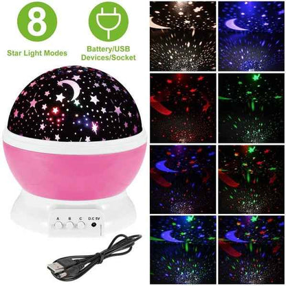 LED Star Sky Projector Night Light Kids Rotating Starry Night Lamp