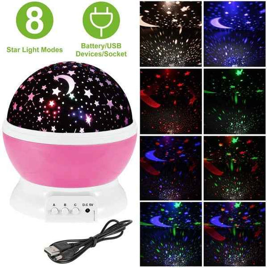 LED Star Sky Projector Night Light Kids Rotating Starry Night Lamp