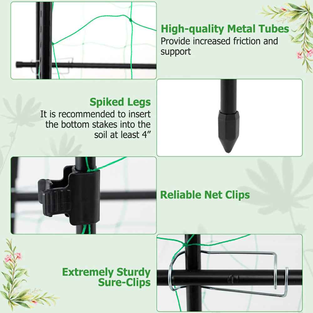 71 X 71 Inch U-Shaped Tall Garden Arched Trellis For Climbing Plants