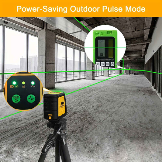 Laser Level, 100Ft Self Leveling Cross Line Lasers, Green Beam Leveler Tool, With Self-leveling, Manual, Pulse Mode, Lazer Level With 360 Degree Magnetic Base And Battery