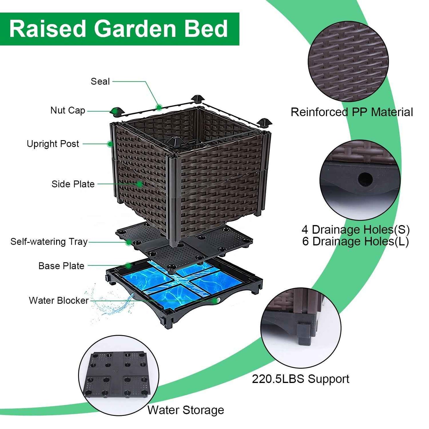 Elevated Garden Flowerpot For Outdoor Plants