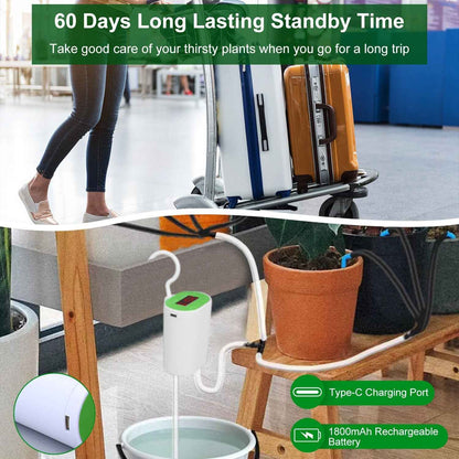 1Pc Automatic Watering System With Timer For 12Plants Rechargeable Battery Programmable Plant Watering Timer Drip Irrigation System For Indoor