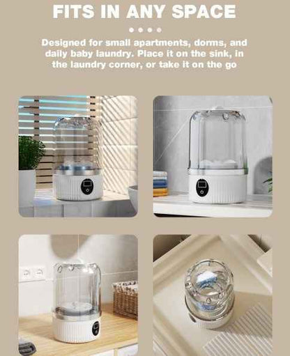 Portable Mini Washing Machine USB Rechargeable Travel Washer For Baby Clothes Underwear Socks Compact Foldable For RV Dorm Camping