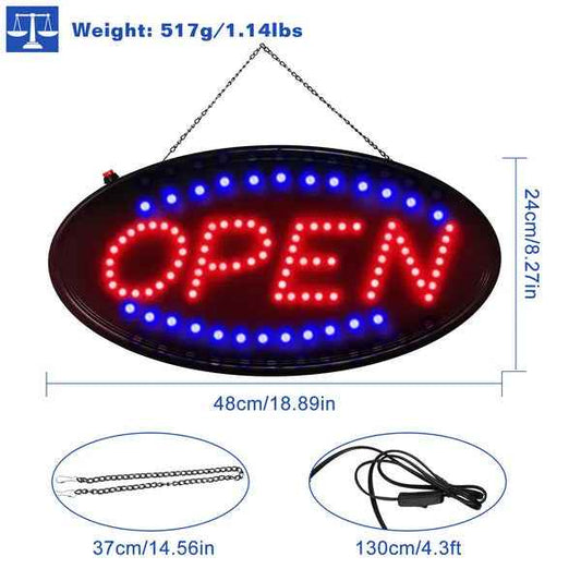 Ultra Bright LED Neon Open Sign  Normal Lighting Store Business Sign Animated Motion