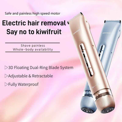 2 In 1 Hair Removal Epilator USB Rechargeable Trimmer Women Body Razor Face Leg Armpit Bikini Hand Pubic Shaver Hair Remover