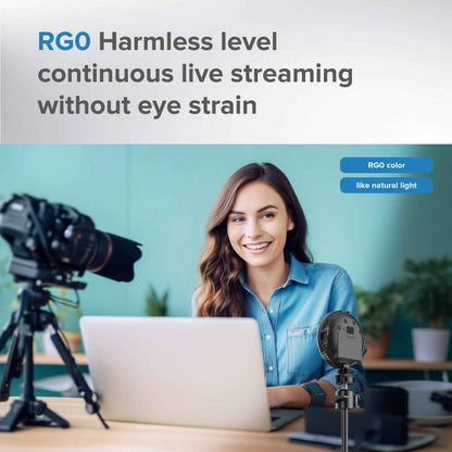 SANSI Portable Rechargeable Fill Light, 8.6W Selfie & Video Light With 9 Color Temperatures & 5 Brightness Levels For Phone, Camera, Laptop, Makeup, Video Calls, Camping