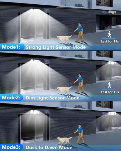 Waterproof Solar Outdoor Light Street Light 348LED 3 Side Adjustable Strap Remote Control