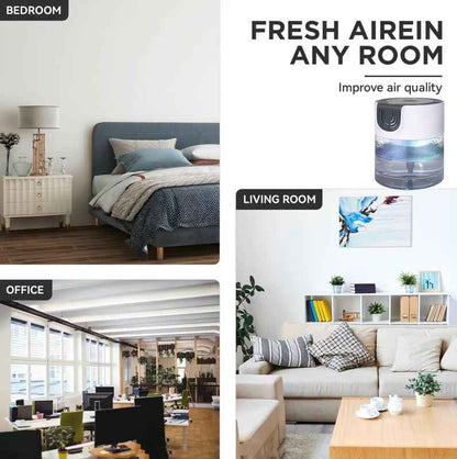 Air Purifier -Air Washer With LED Night ColorfulLight, For Home And Office., Small Essential Oil Aroma Diffuser For Smoke, Pets