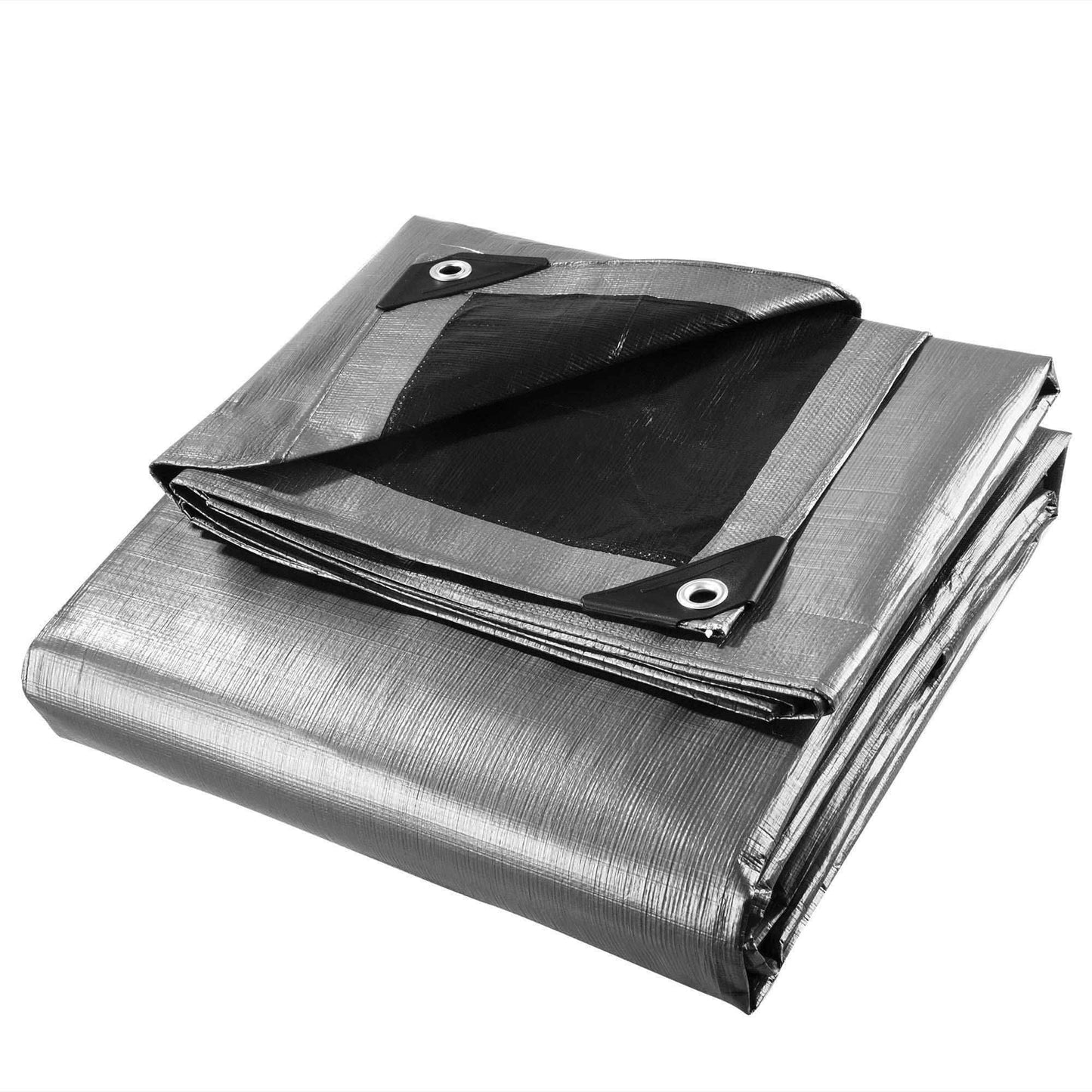 9x12ft Heavy Duty Poly Tarp Silver Black