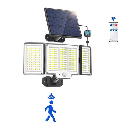 Waterproof Solar Outdoor Light Street Light 348LED 3 Side Adjustable Strap Remote Control