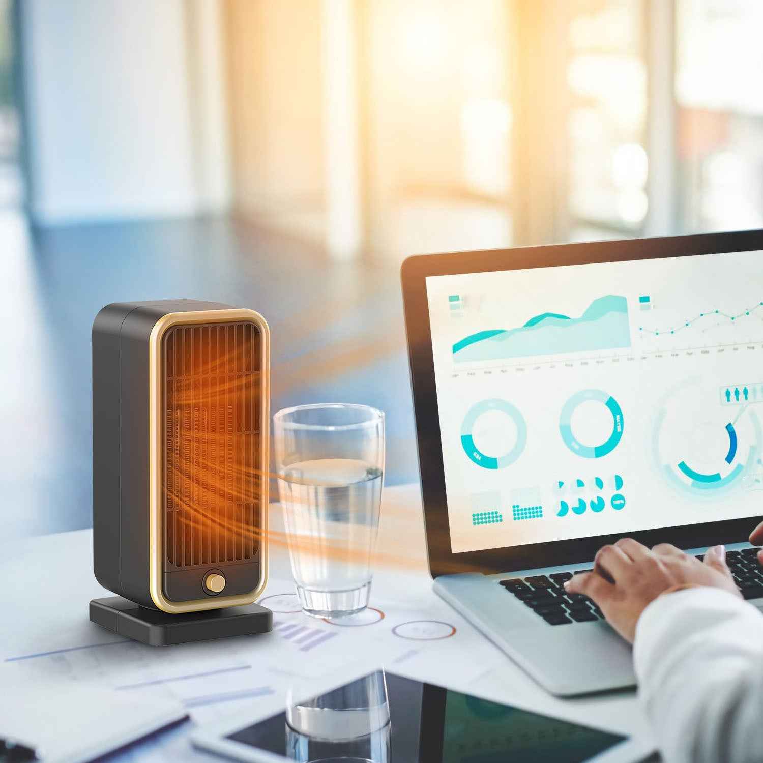 1Pc 500W Portable Electric Heater PTC Ceramic Heating Space Heater Overheating Tip Over Protection 3S Heating Space For 322 Sq FT Home Office Use